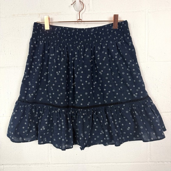Madewell Dresses & Skirts - Madewell Smocked Ruffle Mini Skirt Bandana Floral Lined Cottage BoHo Dainty SZ S